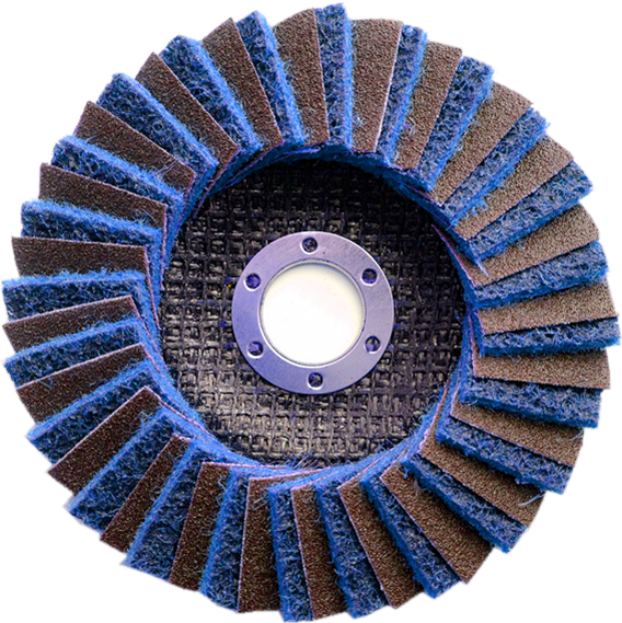 Interleaved flap disc Interleaved flap disc